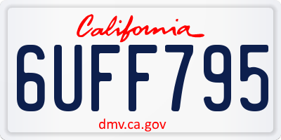CA license plate 6UFF795
