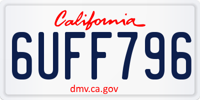 CA license plate 6UFF796
