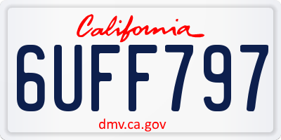 CA license plate 6UFF797