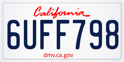 CA license plate 6UFF798