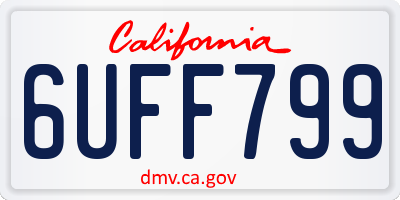 CA license plate 6UFF799