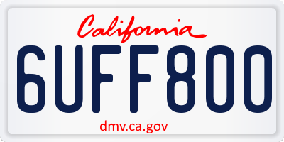 CA license plate 6UFF800