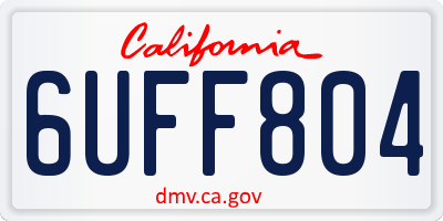 CA license plate 6UFF804