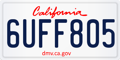 CA license plate 6UFF805