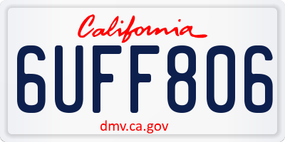 CA license plate 6UFF806