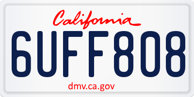 CA license plate 6UFF808
