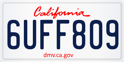 CA license plate 6UFF809