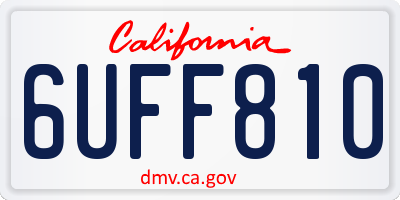 CA license plate 6UFF810