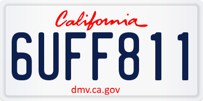 CA license plate 6UFF811