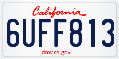 CA license plate 6UFF813