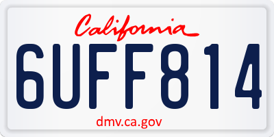 CA license plate 6UFF814