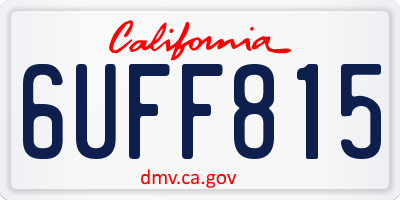 CA license plate 6UFF815
