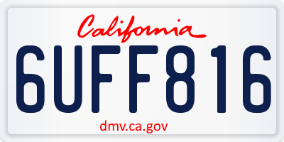 CA license plate 6UFF816