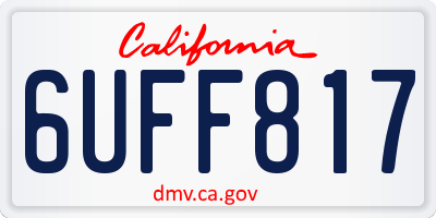 CA license plate 6UFF817