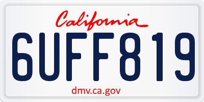 CA license plate 6UFF819