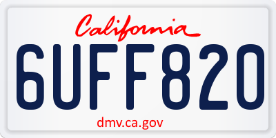 CA license plate 6UFF820