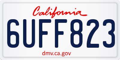 CA license plate 6UFF823