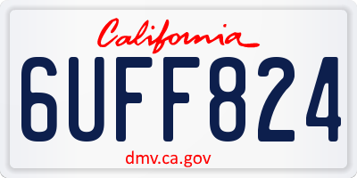 CA license plate 6UFF824