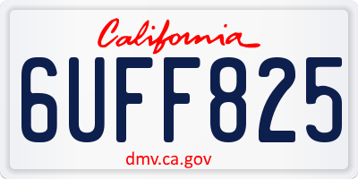 CA license plate 6UFF825