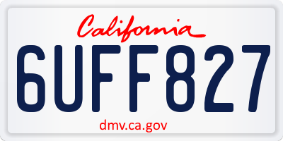CA license plate 6UFF827