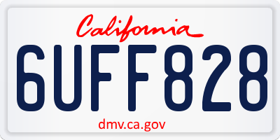 CA license plate 6UFF828