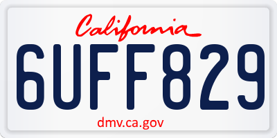 CA license plate 6UFF829