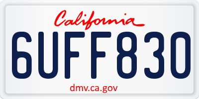 CA license plate 6UFF830