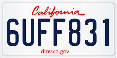 CA license plate 6UFF831