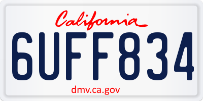 CA license plate 6UFF834