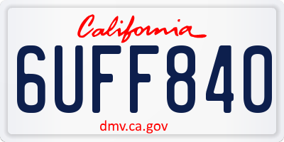 CA license plate 6UFF840