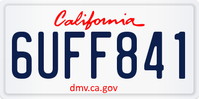 CA license plate 6UFF841