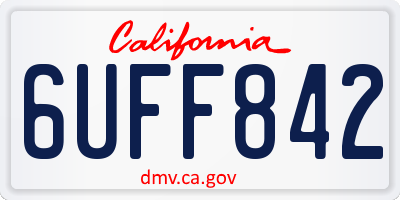 CA license plate 6UFF842