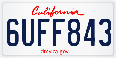 CA license plate 6UFF843