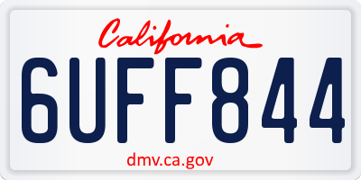 CA license plate 6UFF844