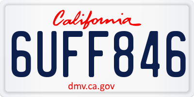 CA license plate 6UFF846