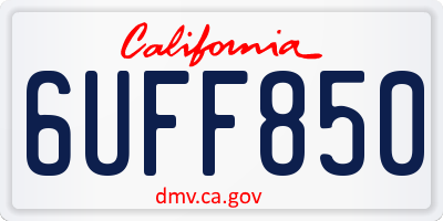 CA license plate 6UFF850