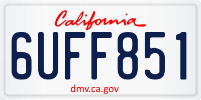 CA license plate 6UFF851