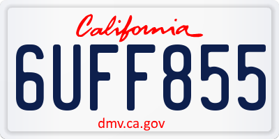 CA license plate 6UFF855