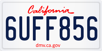 CA license plate 6UFF856