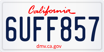 CA license plate 6UFF857
