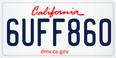CA license plate 6UFF860