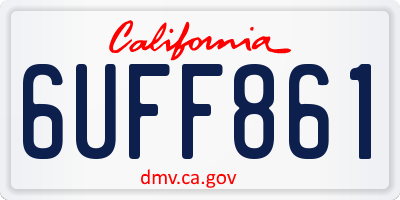 CA license plate 6UFF861