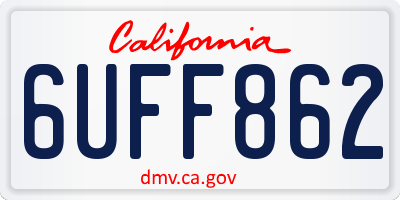 CA license plate 6UFF862