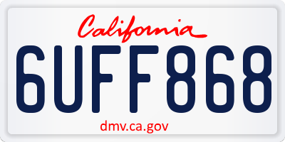 CA license plate 6UFF868