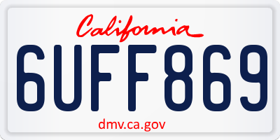 CA license plate 6UFF869