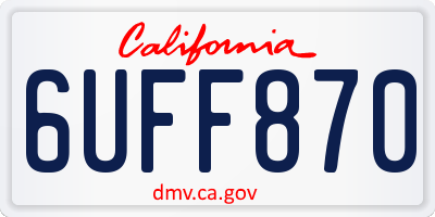 CA license plate 6UFF870