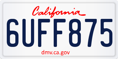 CA license plate 6UFF875