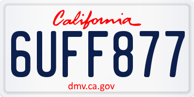 CA license plate 6UFF877