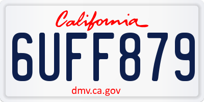 CA license plate 6UFF879