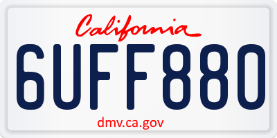 CA license plate 6UFF880